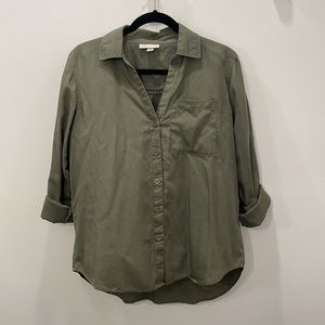 Knox Rose • Oversized Lyocell Button Up Shirt, green, size small